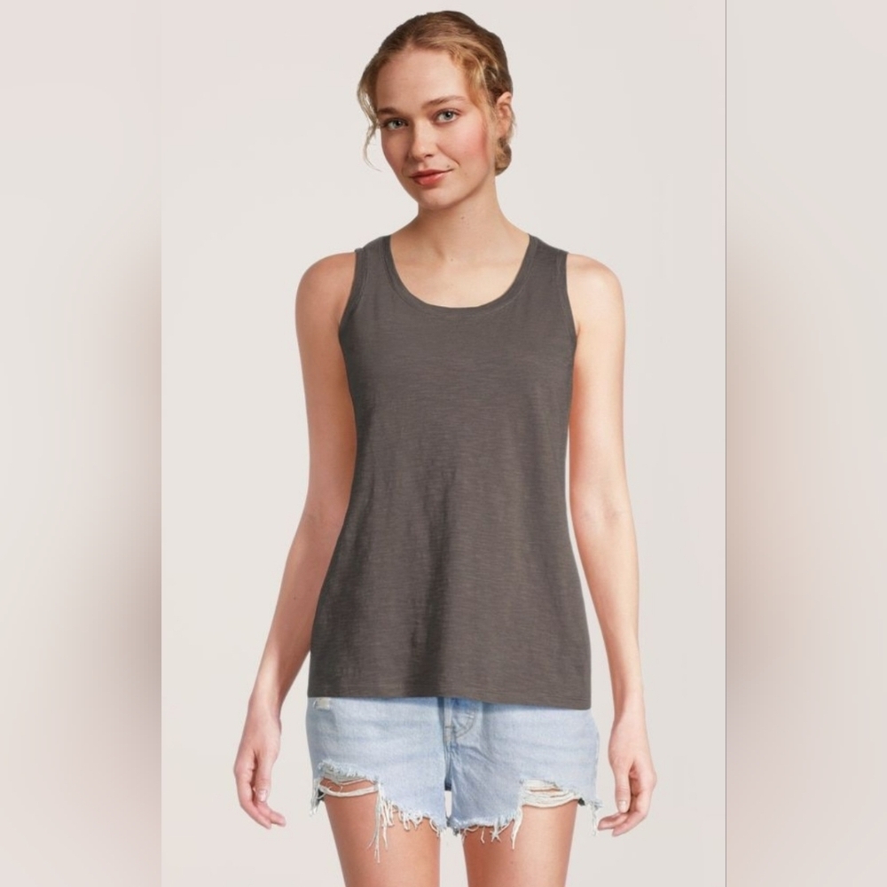 FarWest Women's Crew Neck Cotton Slub Tank Top